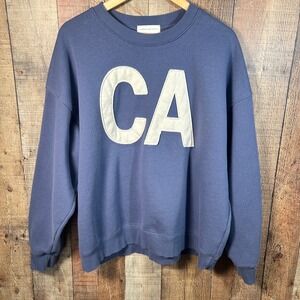 State of Mine Blue Cotton Blend CA Patch California Oversized Sweatshirt XL